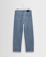 wax london men's Russell - Blue Wash Selvedge Straight Fit Denim Jeans