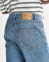 wax london men's Russell - Vintage Blue Straight Fit Denim Jeans
