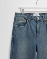 wax london men's Russell - Vintage Blue Straight Fit Denim Jeans
