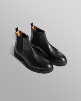 wax london S.T. Valentin - Black Grained Leather Chelsea Boots