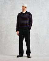 wax london Scafell - Black Pointelle Stitch Jumper