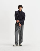wax london men's Shelly - Navy Seersucker Corduroy Shirt