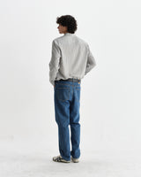 wax london men's Shelly - Sage Viscose Stripe Shirt