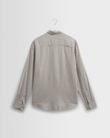 wax london men's Shelly - Sage Viscose Stripe Shirt