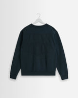 wax london men's Sidney - Washed Black Embroidered Brushed Cotton Sweatshirt