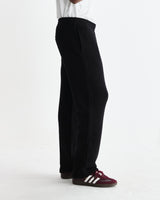 wax london men's Ska - Black Embroidered Logo Loopback Cotton Joggers