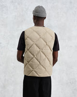wax london Skye - Khaki Quilted Nylon Gilet