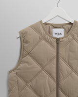 wax london Skye - Khaki Quilted Nylon Gilet