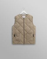 wax london Skye - Khaki Quilted Nylon Gilet