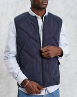 wax london Skye - Navy Quilted Nylon Gilet