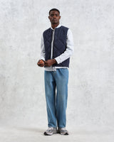 wax london Skye - Navy Quilted Nylon Gilet