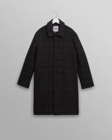 wax london men's Stan - Navy And Grey Puppytooth Check Wool Car Coat