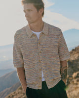 wax london Tellaro - Multicolour Twist Knitted Cotton Polo Shirt