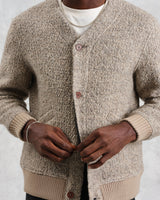 wax london Tor - Natural Boucle Wool Cardigan