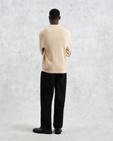 wax london Tristan - Sand Cable Stitch Knitted Shirt