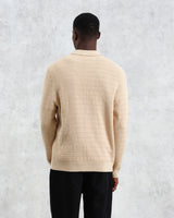 wax london Tristan - Sand Cable Stitch Knitted Shirt