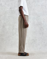 wax london men's Tyne - Natural Chalk Stripe Trousers