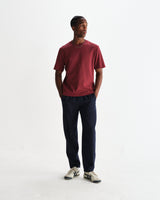 wax london men's Tyne - Navy Wool-Blend Trousers