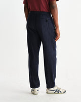 wax london men's Tyne - Navy Wool Blend Trousers