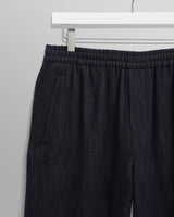 wax london men's Tyne - Navy Wool Blend Trousers