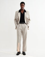 wax london men's Vigo - Natural Linen Double-Breasted Blazer