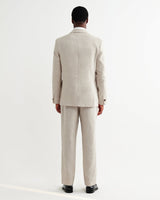 wax london men's Vigo - Natural Linen Double-Breasted Blazer