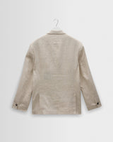 wax london men's Vigo - Natural Linen Double-Breasted Blazer