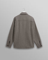 wax london men's Whiting - Black And Ecru Dizzy Weave Overshirt