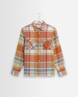 wax london men's Whiting - Multicolour Pastel Bude Check Overshirt