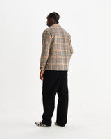 wax london men's Whiting - Natural Houndstooth-Weave Overshirt