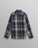 wax london navy spear check overshirt back