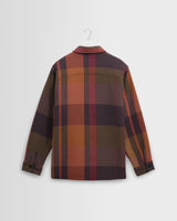 wax london men's Whiting - Orange And Multicolour Tempo Check Overshirt