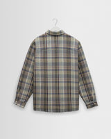 wax london men's WHITING OVERSHIRT BASKET WEAVE BLUE / GREEN