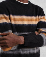 wax london Wilde - Black Brush Stripe Crew Neck