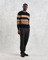 wax london Wilde - Black Brush Stripe Crew Neck