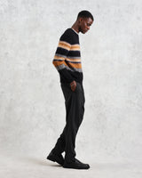wax london Wilde - Black Brush Stripe Crew Neck