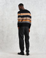 wax london Wilde - Black Brush Stripe Crew Neck