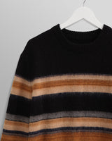 wax london Wilde - Black Brush Stripe Crew Neck