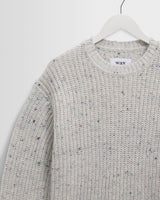wax london men's Wilde - Multicolour Fleck Ribbed Chunky Wool Crewneck