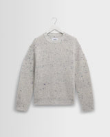 wax london men's Wilde - Multicolour Fleck Ribbed Chunky Wool Crewneck