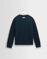 wax london men's Wilde - Teal Fluffy Wool Crewneck