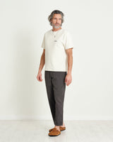 Dean T Shirt Textured Ecru Script