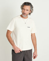Dean T Shirt Textured Ecru Script
