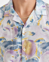 Didcot Shirt White / Blue Painted Print