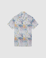 Didcot Shirt White / Blue Painted Print