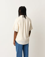 Drum Shirt Ecru Textured Stripe