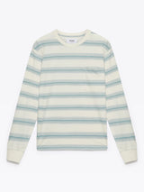 Hayden Long Sleeve T Shirt Ecru / Blue Stripe