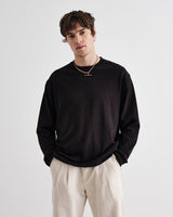 Hayden LS T Shirt Black With Tonal W