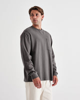 Hayden Long Sleeve Pocket T Shirt Charcoal