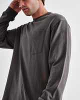 Hayden Long Sleeve Pocket T Shirt Charcoal